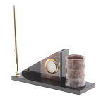 Настольный письменный набор из яшмы с часами Manager Organizer варинант исполнения - 2 | Loft Concept в Твери