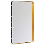 Зеркало прямоугольное в металлической раме с кожаной отделкой Loft in Reflection варинант исполнения - 1 | Loft Concept в Твери