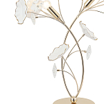 Настольная лампа с изогнутыми золотыми ветвями и белыми лепестками Wintery flovers варинант исполнения - 1 | Loft Concept в Твери