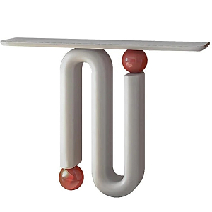 Консоль с изогнутым красно-белыми основанием Weilai Roma