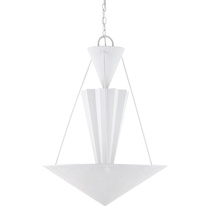Люстра светодиодная белая геометрической формы с рифленым плафоном White Geometric Lamps Белый Люстра светодиодная белая геометрической формы с рифленым плафоном White Geometric Lamps Белый в Твери | Loft Concept