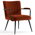 Кресло бархатное с подлокотниками на металлическом каркасе Oriel Retro Armchair варинант исполнения - 1 | Loft Concept в Твери