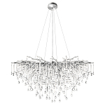 Люстра подвесная с прозрачными стеклянными подвесками в форме капель Диаметр 100 см Droplet Chandelier варинант исполнения - 12 | Loft Concept в Твери