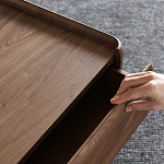 Прикроватный деревянный столик с 2-мя ящиками Moon Walnut Furniture варинант исполнения - 9 | Loft Concept в Твери