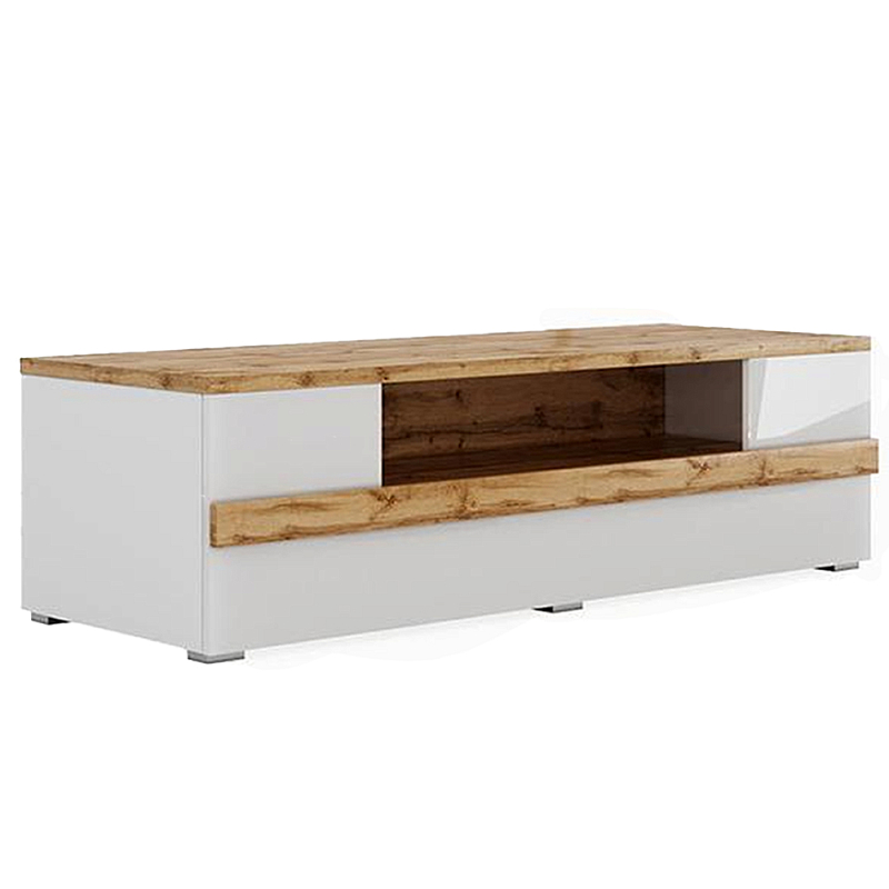 ТВ-тумба с белым глянцевым фасадом Grace of Furniture Глянцевый белый Дуб вотан ТВ-тумба с белым глянцевым фасадом Grace of Furniture Глянцевый белый Дуб вотан в Твери | Loft Concept