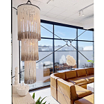 Люстра круглая трехъярусная из бахромы Milk Gradient Braided Fringe варинант исполнения - 3 | Loft Concept в Твери