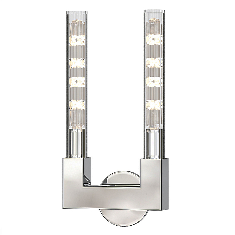 Бра CANNELLE wall lamp DOUBLE Sconces Chrome Хром Прозрачное Стекло в Твери | Loft Concept 