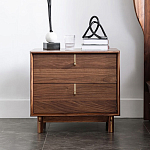 Прикроватный деревянный столик с ящиками Moon Walnut Furniture варинант исполнения - 2 | Loft Concept в Твери