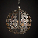 Люстра в форме шара с декором из круглых декоративных элементов Bright Shell Discs варинант исполнения - 3 | Loft Concept в Твери
