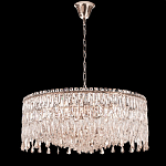 Люстра круглая с хрустальными подвесками на серебряном каркасе Roul Crystal Light варинант исполнения - 7 | Loft Concept в Твери