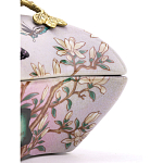 Шкатулка фиолетового цвета с рисунком бабочек и крышкой с фигуркой птицы на ветке Eden Garden варинант исполнения - 5 | Loft Concept в Твери