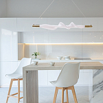 Люстра горизонтальная с волнистым белым плафоном Golden Swirl варинант исполнения - 11 | Loft Concept в Твери