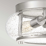 Потолочный светильник цвета никель с плафоном из прозрачного фактурного стекла Quoizel варинант исполнения - 2 | Loft Concept в Твери