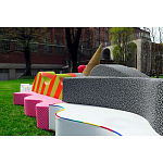 Дизайнерский модульный диван волнистой формы с цветным принтом Poltronova Superonda Sofa варинант исполнения - 37 | Loft Concept в Твери