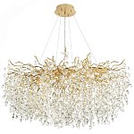 Люстра с хрустальными подвесками на металлических ветках Fairytree Light Gold Chandelier 18 варинант исполнения - 3 | Loft Concept в Твери