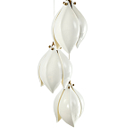 Подвесной светильник светодиодный с 6-ю белыми плафонами в виде цветов Flower Light Gold варинант исполнения - 3 | Loft Concept в Твери