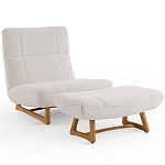 Кресло с обивкой букле Lino White  Boucle Armchair варинант исполнения - 6 | Loft Concept в Твери