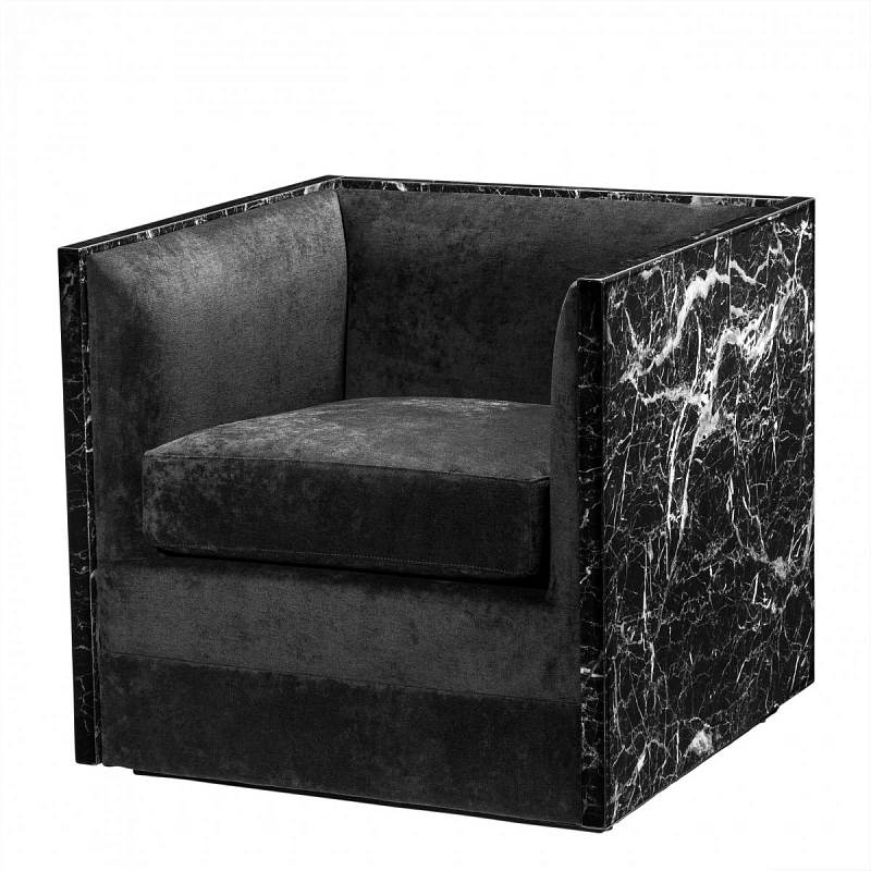 Кресло Eichholtz Chair Calabria Черный Черный Мрамор Nero Кресло Eichholtz Chair Calabria Черный Черный Мрамор Nero в Твери | Loft Concept