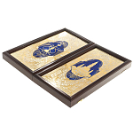 Нарды настольные из натурального камня лазурит и долерит Backgammon from Stone варинант исполнения - 14 | Loft Concept в Твери