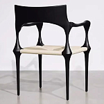 Стул дизайнерский с плетеным сидением Kronos Dining Chair Black варинант исполнения - 5 | Loft Concept в Твери