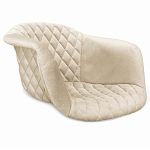 Барный стул со спинкой и подлокотниками на 4-х деревянных ножках Кремовый Велюр Ava Charm варинант исполнения - 2 | Loft Concept в Твери