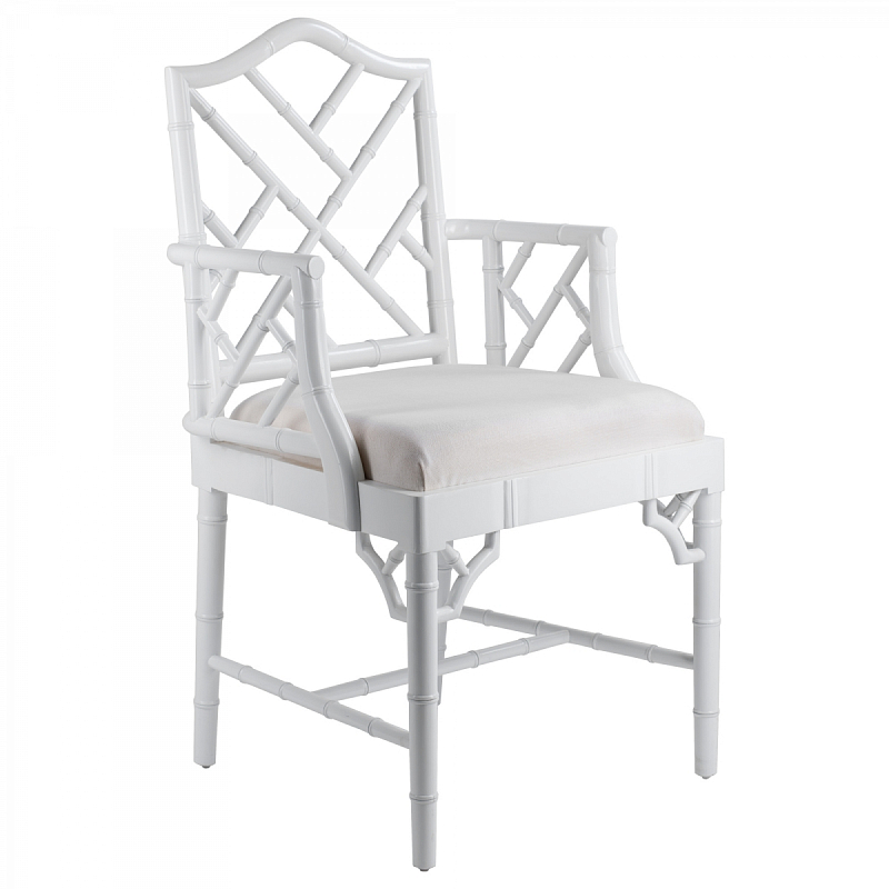 White Chippendale Arm Chair Белый White Chippendale Arm Chair Белый в Твери | Loft Concept