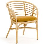 Кресло из ротанга с сиденьем из велюра Vini Rattan Armchair варинант исполнения - 1 | Loft Concept в Твери