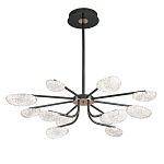 Люстра черного цвета с 12-ю прозрачными плафонами овальной формы Iona chandelier варинант исполнения - 2 | Loft Concept в Твери