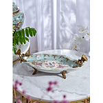 Блюдо овальное из голубого фарфора с ручками в виде бабочек и цветочным рисунком Blue Garden варинант исполнения - 6 | Loft Concept в Твери