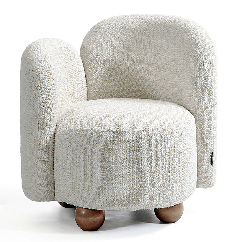 Кресло White Wooden Balls Белый Коричневый в Твери | Loft Concept 