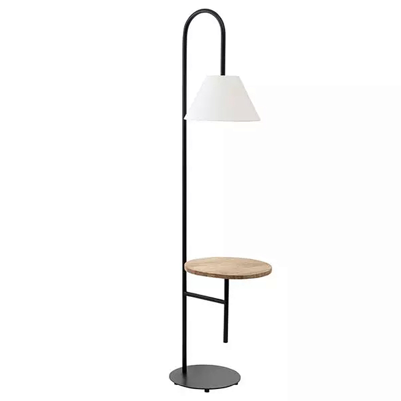 Торшер с полкой для хранения Floor Lamp with Storage Shelf Белый Черный Торшер с полкой для хранения Floor Lamp with Storage Shelf Белый Черный в Твери | Loft Concept