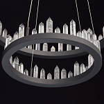 Люстра с двумя кольцами черного цвета с хрустальными элементами QUARTZ CRYSTAL варинант исполнения - 10 | Loft Concept в Твери