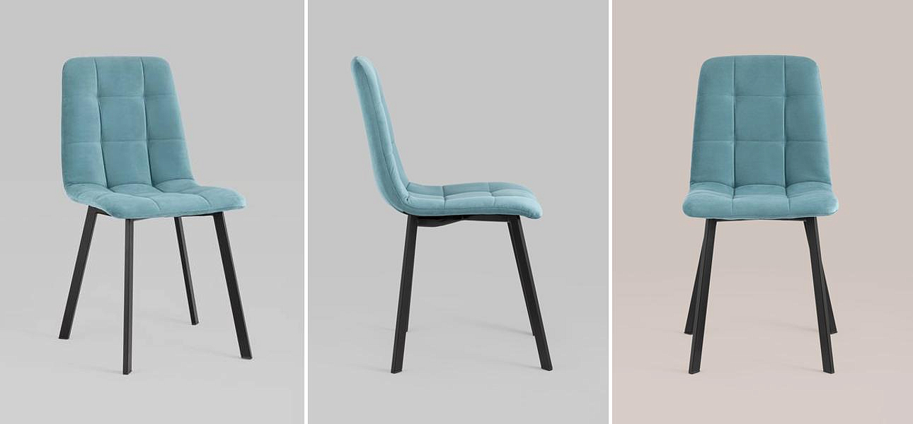 Стул NANCY S Chair Голубой велюр Стул NANCY S Chair Голубой велюр - Loft-Concept в Твери