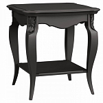 Стол журнальный черный из массива бука с полкой в стиле прованс Black Provence варинант исполнения - 2 | Loft Concept в Твери