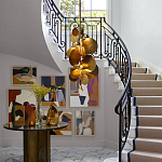 Люстра креативная из дисков цвета латунь Constellation Light and Style варинант исполнения - 5 | Loft Concept в Твери