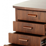 Дизайнерский письменный стол округлой формы с 4-мя ящиками и дверкой с полочками Rili варинант исполнения - 4 | Loft Concept в Твери