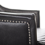 Кресло из натуральной кожи на 4-х деревянных ножках из массива бука Daniel Leather Armchair black варинант исполнения - 4 | Loft Concept в Твери