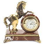 Часы настольные бронзовые с декором в виде коня Horse Stone Clock варинант исполнения - 1 | Loft Concept в Твери