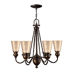 Люстра бронзового цвета с конусными плафонами из бежевого стекла Hinkley варинант исполнения - 2 | Loft Concept в Твери