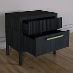 Прикроватная Тумбочка Primo с двумя ящиками Черный дуб варинант исполнения - 6 | Loft Concept в Твери