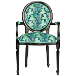 Стул из натурального бука с подлокотниками Ikat Pattern бирюзовый варинант исполнения - 1 | Loft Concept в Твери