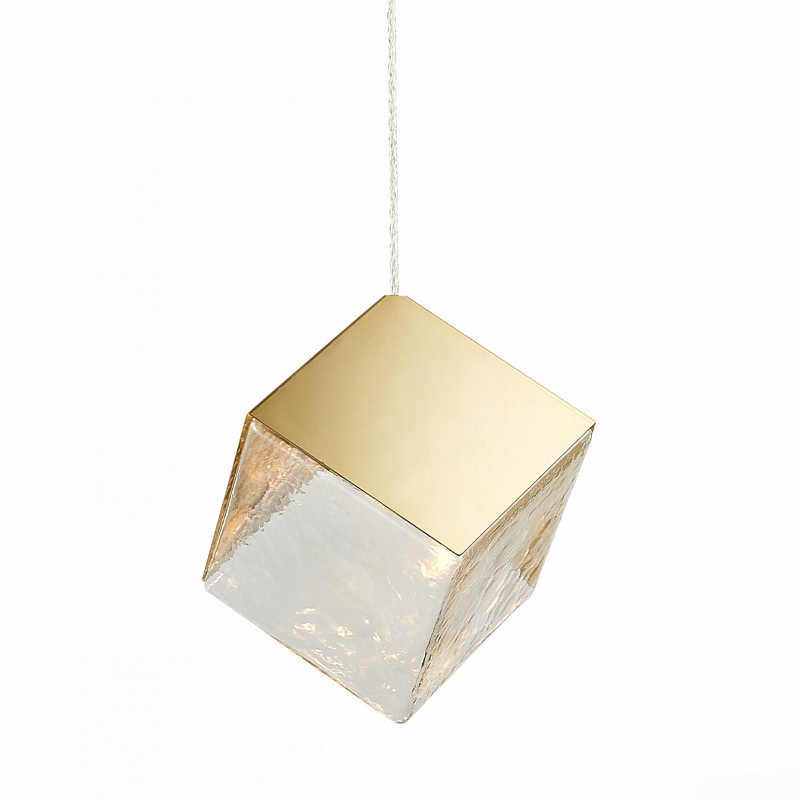Подвесной светильник Lamp golden cube Золотой Прозрачный Подвесной светильник Lamp golden cube Золотой Прозрачный в Твери | Loft Concept