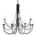 Люстра черного цвета ручной работы с канделябрами и переплетенной проволочной драпировкой Elstead Lighting варинант исполнения - 1 | Loft Concept в Твери