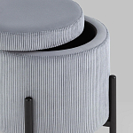 Серо-голубой пуф на черных ножках SANJAY варинант исполнения - 3 | Loft Concept в Твери