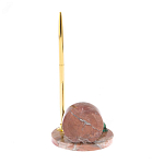 Часы настольные с шариковой металлической ручкой из натурального камня Stone Clock варинант исполнения - 9 | Loft Concept в Твери