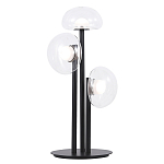 Настольная лампа с тремя прозрачными куполообразными плафонами и черным металлическим основанием Flos Wireline Lighting варинант исполнения - 1 | Loft Concept в Твери