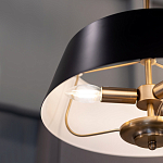 Подвесной светильник с конусовидным металлическим абажуром черного цвета Kichler варинант исполнения - 10 | Loft Concept в Твери