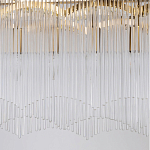 Люстра прямоугольная на цепях с прозрачными трубками и волнистым краем Nembus варинант исполнения - 5 | Loft Concept в Твери