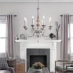 Люстра серебряного цвета с состаренным эффектом и декоративным подвесным шаром Kichler варинант исполнения - 3 | Loft Concept в Твери