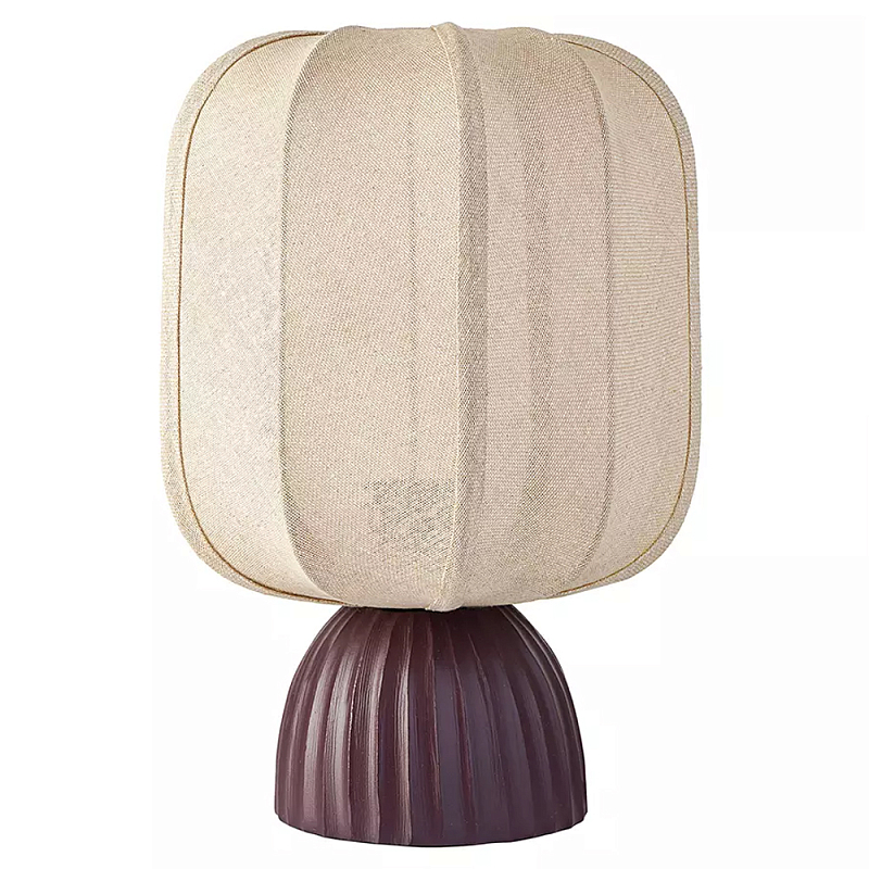 Настольная лампа с фактурным основанием и бежевым тканевым абажуром Modern Textured Table Lamp Бежевый Вишневый Настольная лампа с фактурным основанием и бежевым тканевым абажуром Modern Textured Table Lamp Бежевый Вишневый в Твери | Loft Concept